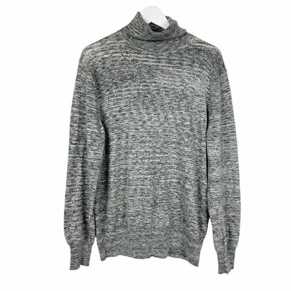 Theory Cashmere Gray Space Dye Turtleneck Sweater size Medium - Picture 2 of 9